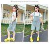 Girls' denim overalls set for summer 2026, new stylish mid size children's Korean version fashionable shorts two-piece set