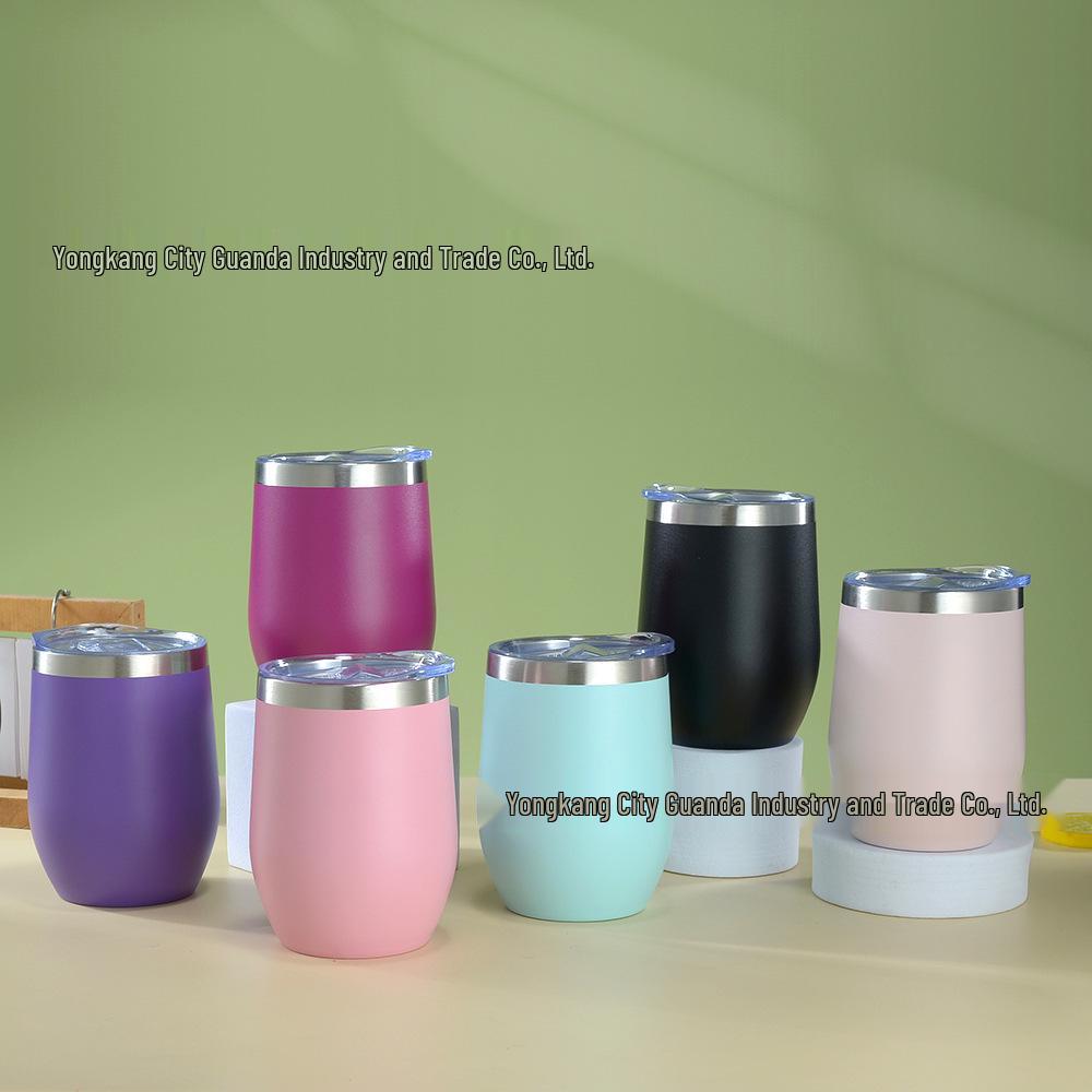 12oz Isolierter Eierschalenbecher | doppelwandiger Edelstahl Rotwein-Tumbler