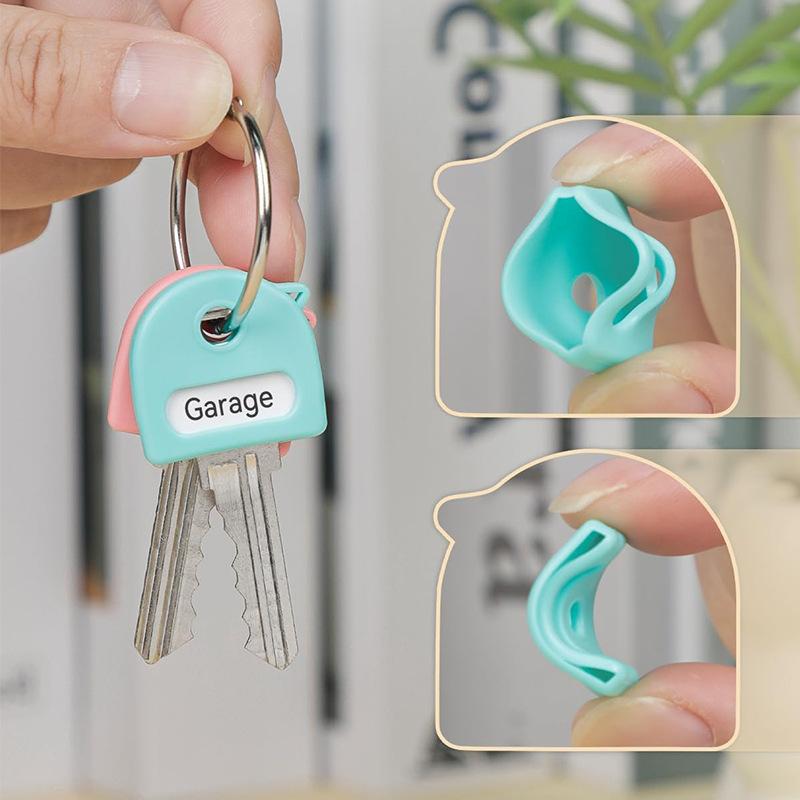 20Pcs Elastic Key Identifiers Protector Key Toppers Cover Soft Rubber Colored Key Caps Covers Diy Accessories