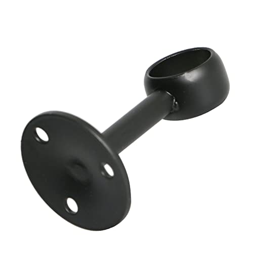 Ohamtes 4-Piece Stainless Steel Matte Black Flange Rod Bracket for 19mm (3/4") Pipe Hole Diameter, Curtain Rod, Shower Curtain Rod Ceiling Mount Brack