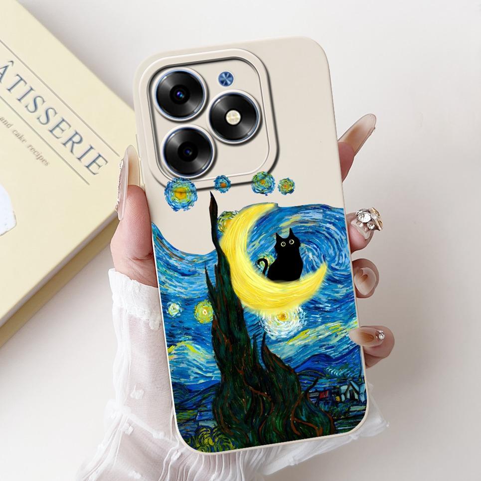Luxus Modische Rückabdeckung Für Tecno Spark GO 2024 BG6 Hülle Weiches Silikon SparkGO 2024 Handyhülle Hase Katze Blume Panda Funda