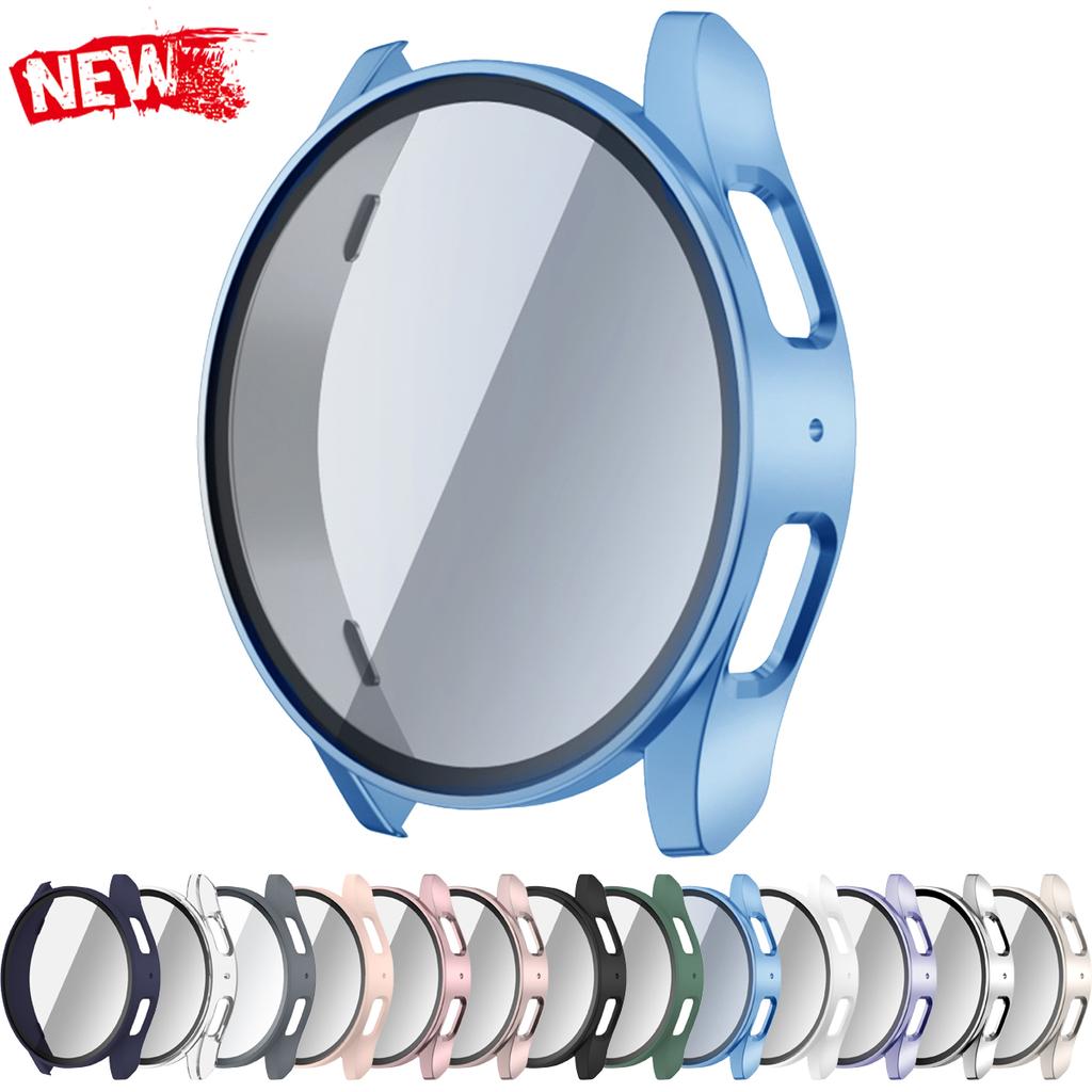 Tempered Glass+ PC Cover for Samsung Galaxy Watch4 5 6 7 44mm 40mm All Coverage Protective Bumper Case Galaxy Watch7 Accessories