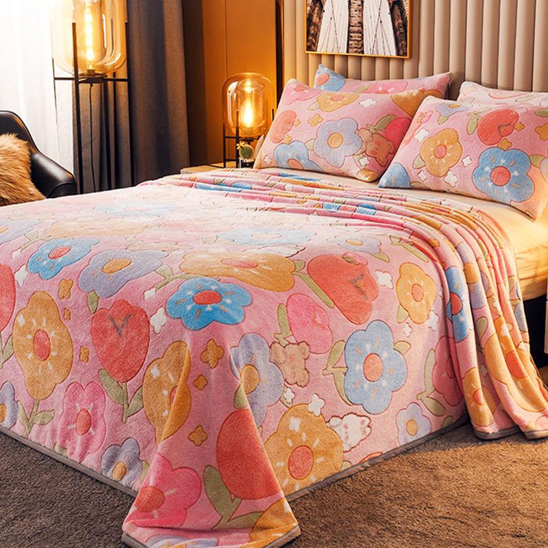 Warm Lamb Cashmere Winter Blanket for Beds Flower White Coral Fleece Throw Sofa Quilt Cover Bedspread Fluffy Plaid Blankets