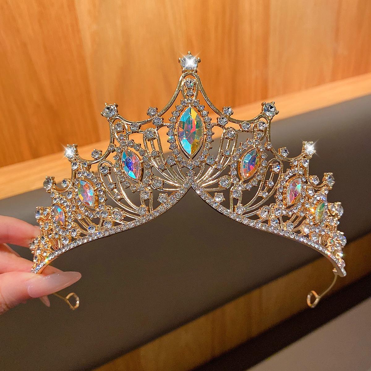 1 alloy rhinestone crown fashionable temperament crown sweet wind headband suitable for birthdays and performances as a hair acc