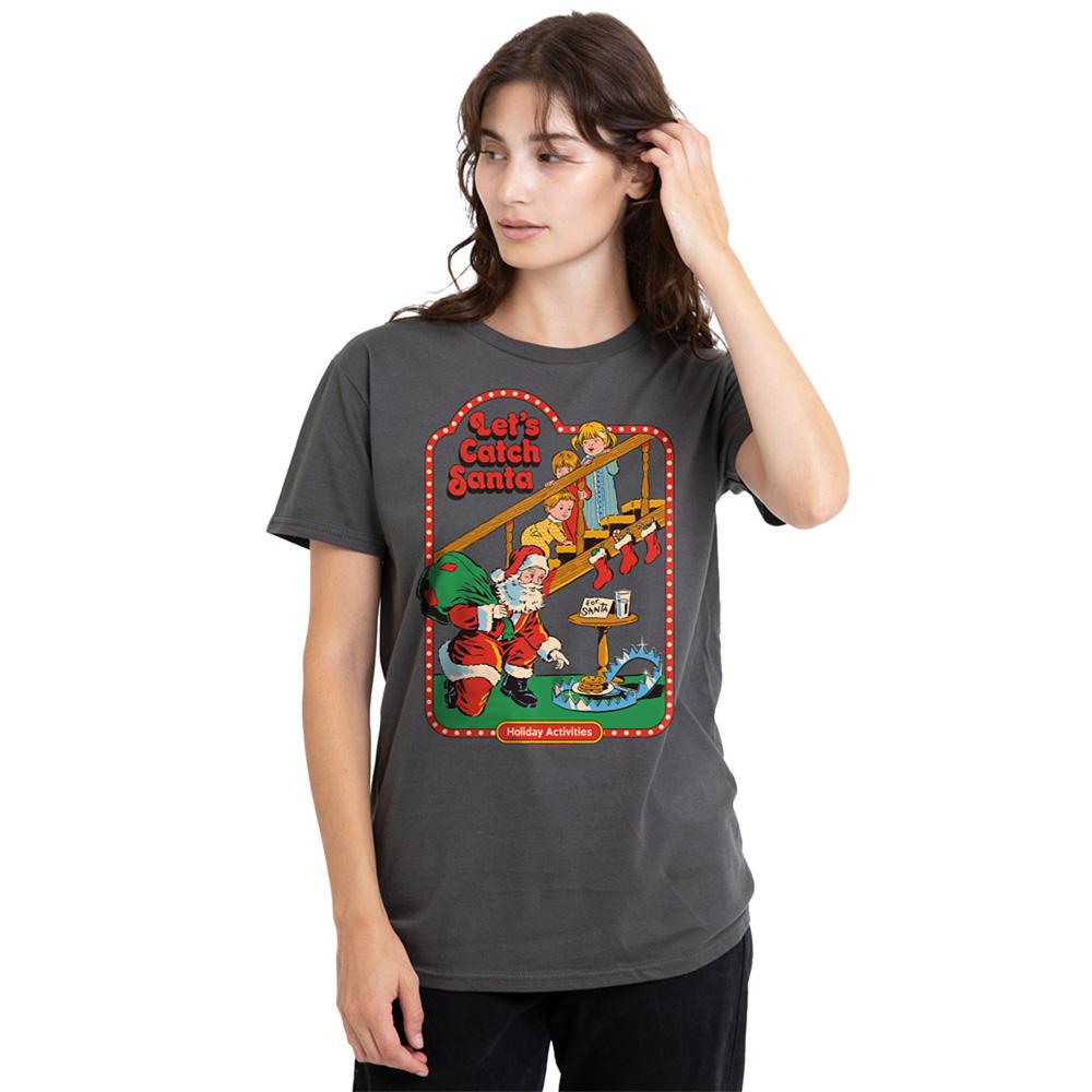 Steven Rhodes Womens/Ladies Let´s Catch Santa T-Shirt