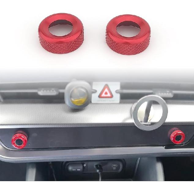 YOUTOOCAR 2PCS Aluminum Alloy AC Adjustment Knob Covers Compatible with Kia Sportage 2023–2025 Kia EV6 2022–2024 Kia Carnival 2022–2024