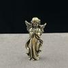 Cute Brass Angel Cupid Statue Lucky Copper Angel Cupid Miniature Figurines Handmade Vintage Guardian Angel Figurines
