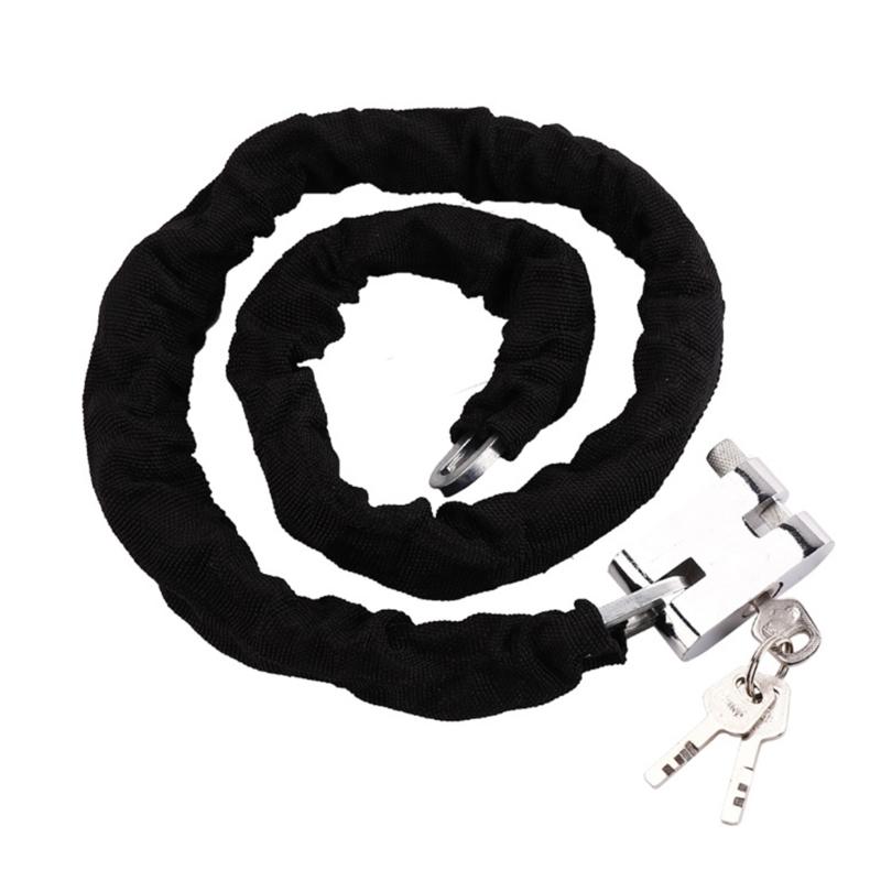 Motorcycle Chain Lock with Protective Sheath & 3 Keys, Security Padlock for Scooter, E Bike, and Bicycles Parking