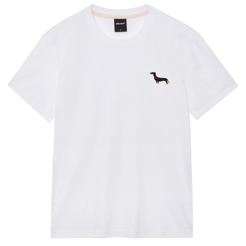 OKSTAR Dachshund Embroidered Short Sleeve T-Shirt (Type C)