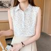 ZANZEA Women Casual Turn Down Collar Summer Floral Print Sleeveless Blouse