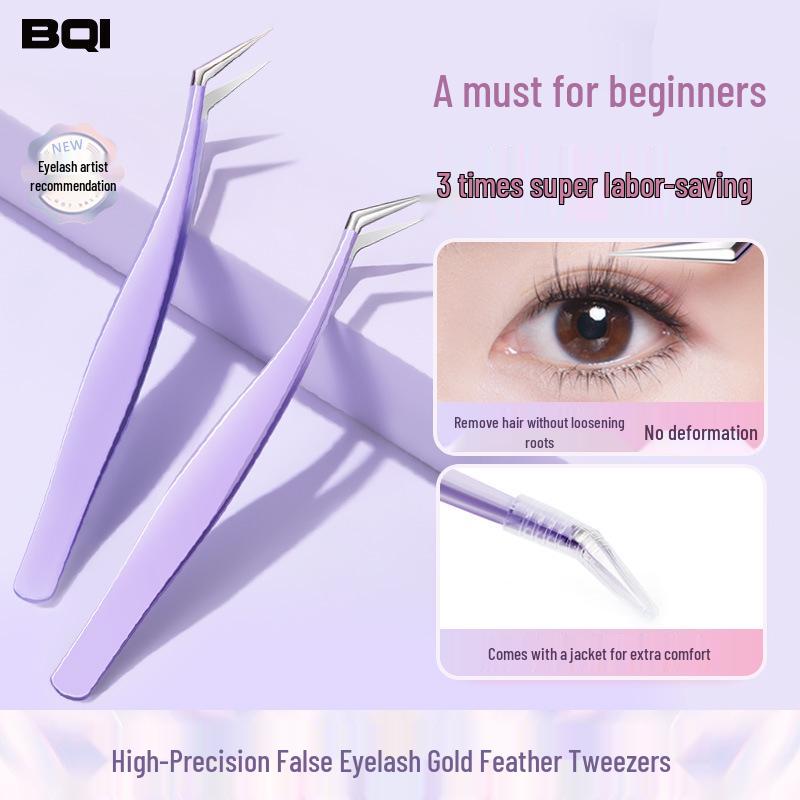 

BQI Gold Precision Eyelash Tweezers Set for Beginner Technicians