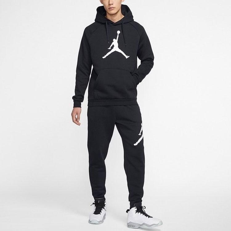 Air Jordan Large Logo Printing Fleece Lined Pullover Black Men's DA6802-010