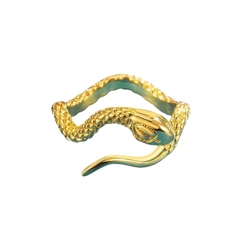 Elegant Snake-Shaped Open Adjustable Ring for Women - Stylish Design