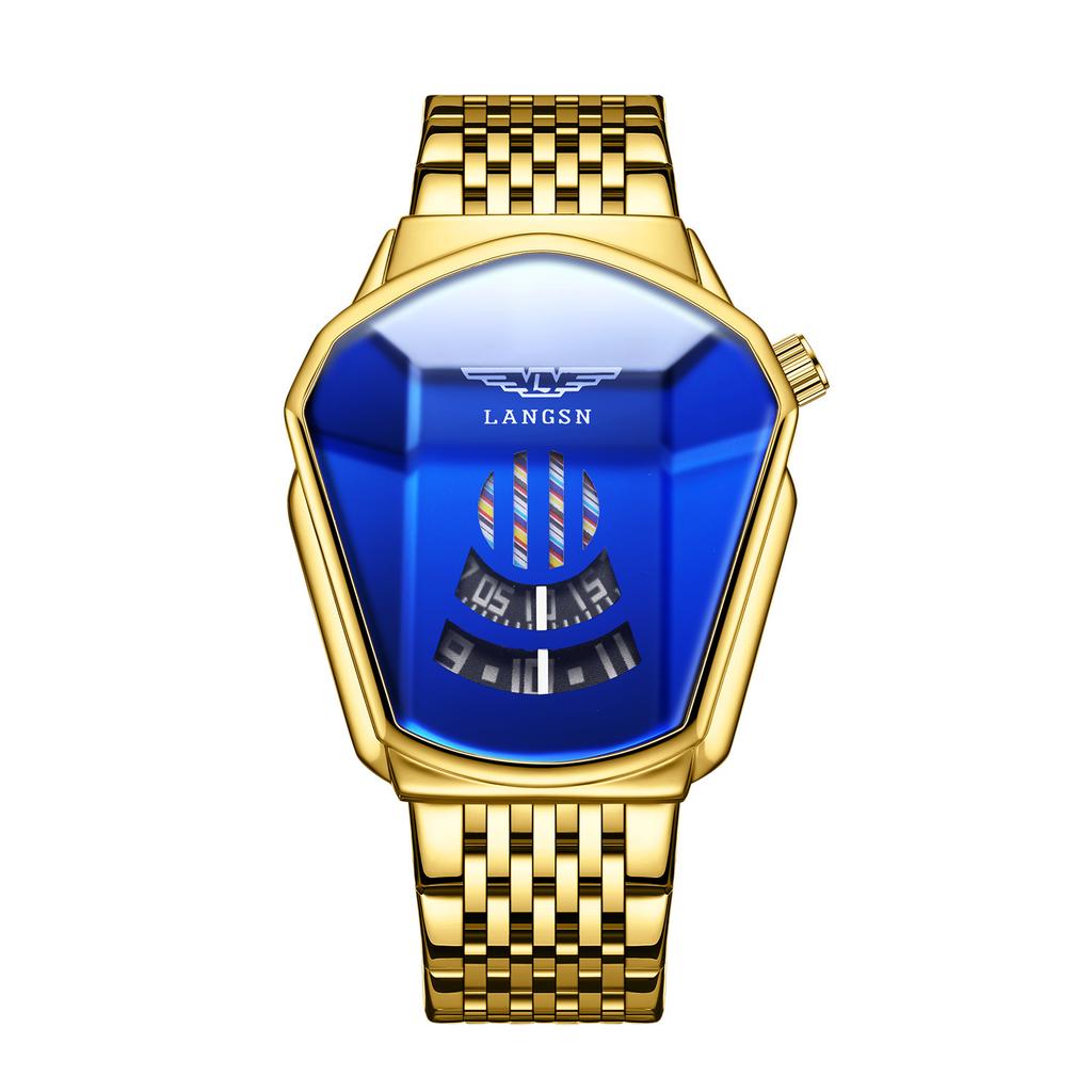 Watch Men'S Personality Trend Creative Versatile Fashion Steel Belt High Value New Concept Cool Quartz Watch