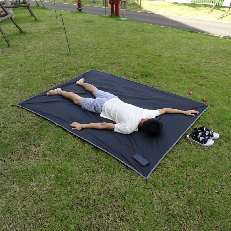 Tent Footprint Pocket Picnic Mat With Windproof Stakes Camping Portable Folding Waterproof Tent Ground Sheet Travel Beach Mat