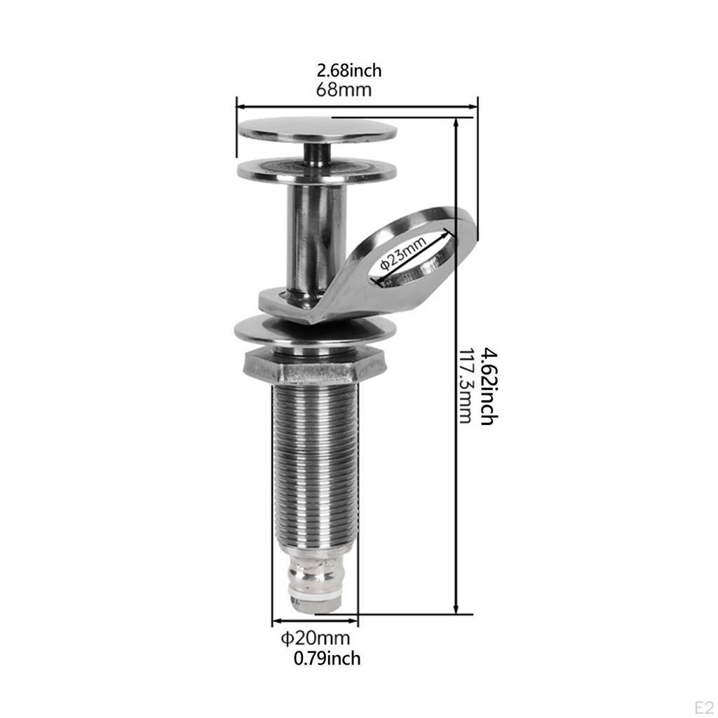 Retractable Fender Cleat Lock 20mm Installation Hole Length 11.7cm Dismountable for Boat Ship