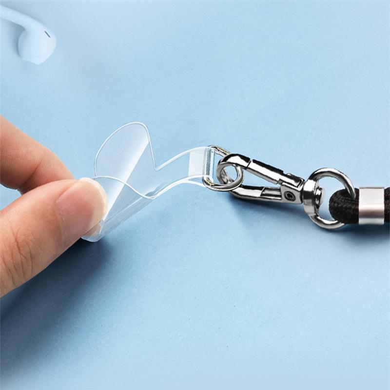 Universal Tpu Mobile Phone Anti-lost Lanyard Card Gasket Nylon Detachable Phone Hanging Cord Strap Patch Tether Pad 10pcs