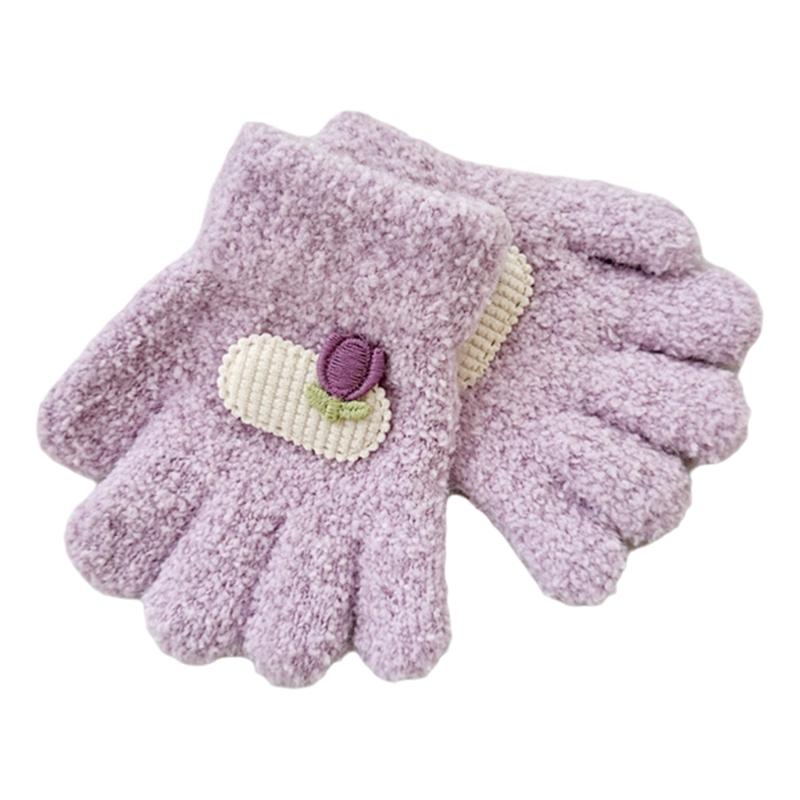 Cosy Winter Gloves for Kids Ages 1 To 3 Year Soft and Warm Five Finger Mittens 69HE