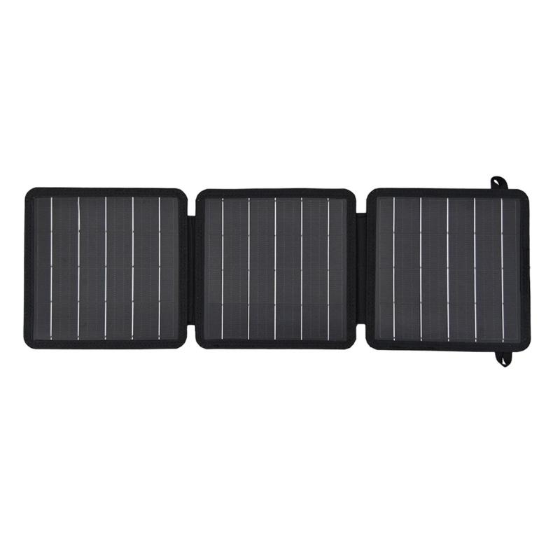 15W 5V Tragbares faltbares Solarpanel mit doppeltem USB-Anschluss für Outdoor-Wandern, Camping, Radfahren, wasserdichtes Ladegerät