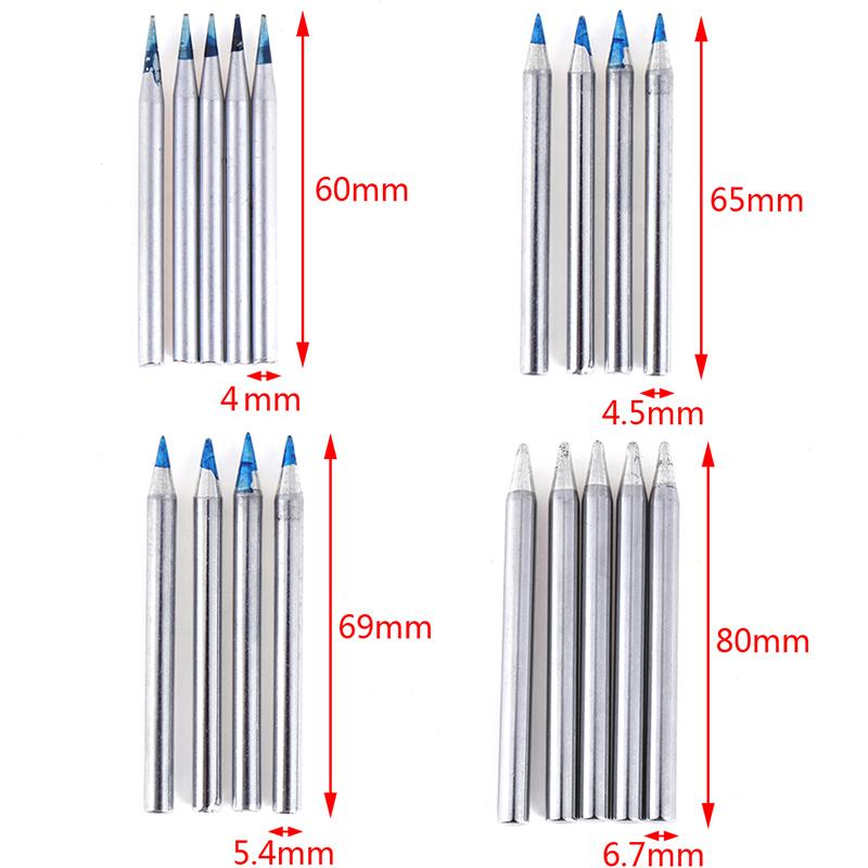 5Pcs 30W/40W/60W/80W Replacement Soldering Iron Tip Blue Lead-Free Solder Tip