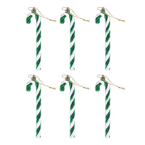 6 Pcs Candy Cane Christmas Ornament Plastic Twisted Candy Cane Christmas Tree Hanging Decoration for Xmas Tree Holiday Party Supplies