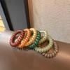 5 Stück/Set Spiralförmige Haargummis Telefonkabel Scrunchies Gummiband Schlichte Matte Farbe Elastisches Haarband Damen Haaraccessoires