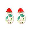 Literary, simple and creative niche design sense Alloy dripping oil three-dimensional flower earrings Versatile commuter earrings