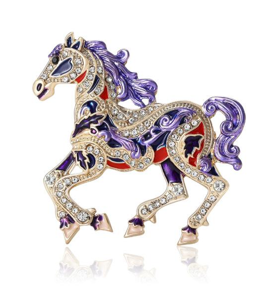 The Little Horse Brooch Is A Creative Animal Brooch With Exquisite Diamond-encrusted Accessories, A Decorative Brooch