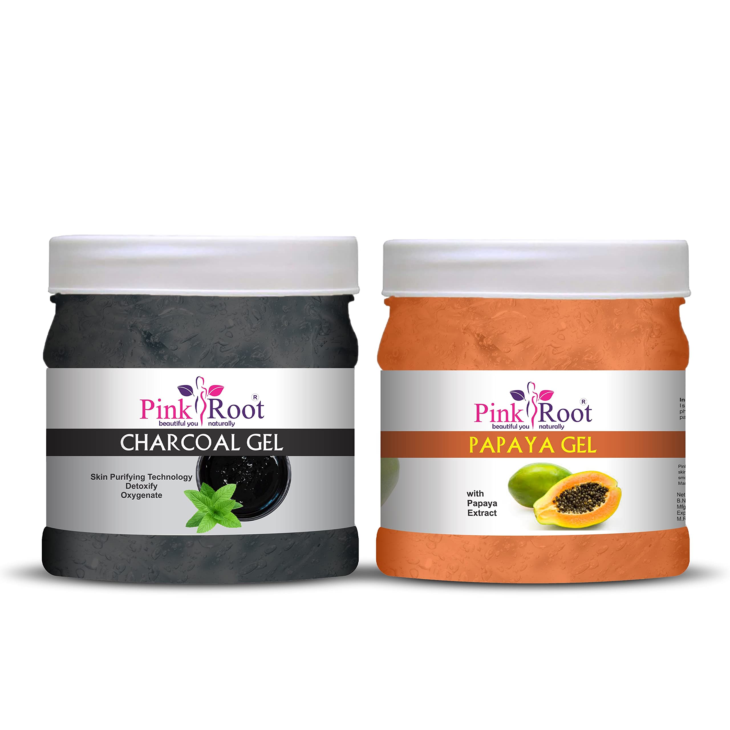 Pink Root Charcoal Gel 500gm with Papaya Gel 500gm