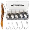 THKFISH Twist Lock Weighted Hooks for Soft Plastic and More 60 Pieces Worms, Swimbaits, -