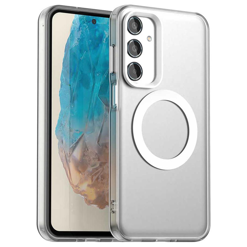 Para Capa Samsung Galaxy M35 5G Compatível com MagSafe PC+TPU+PET Capa de Telefone Anti-Queda