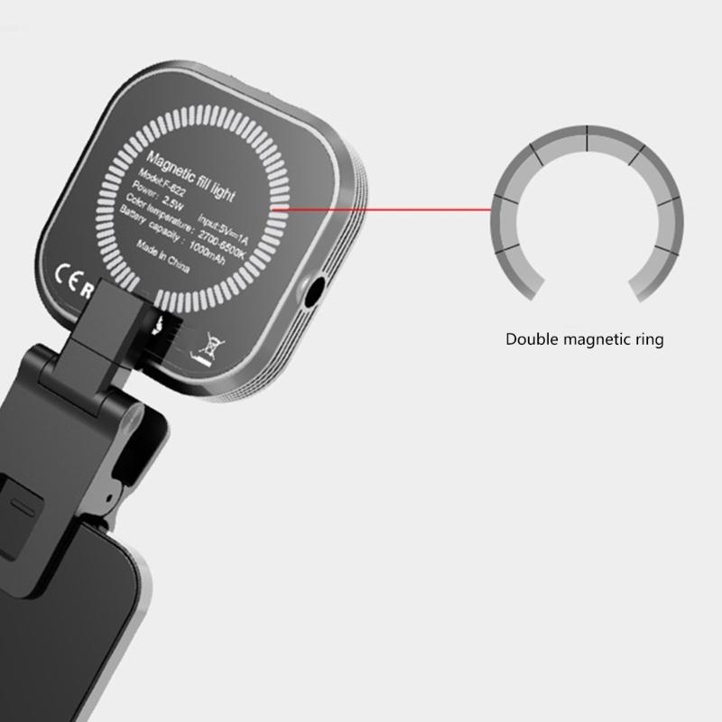 Portable Magnetic Phone Light with Adjustable Brightness & Color Temperature Pocket Light Ideal For Selfie & Video Call