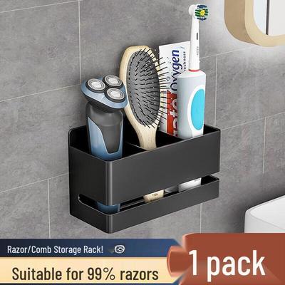 Wall-Mounted Bathroom Organizer for Toothbrushes & Toothpaste