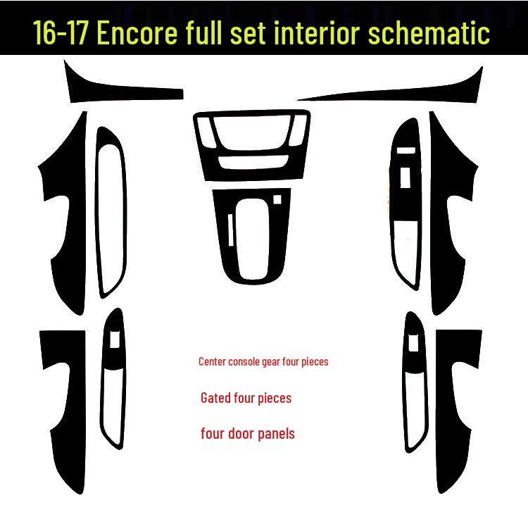 Custom Carbon Fiber Gear Panel Stickers for 2013-2018 Buick Encore.