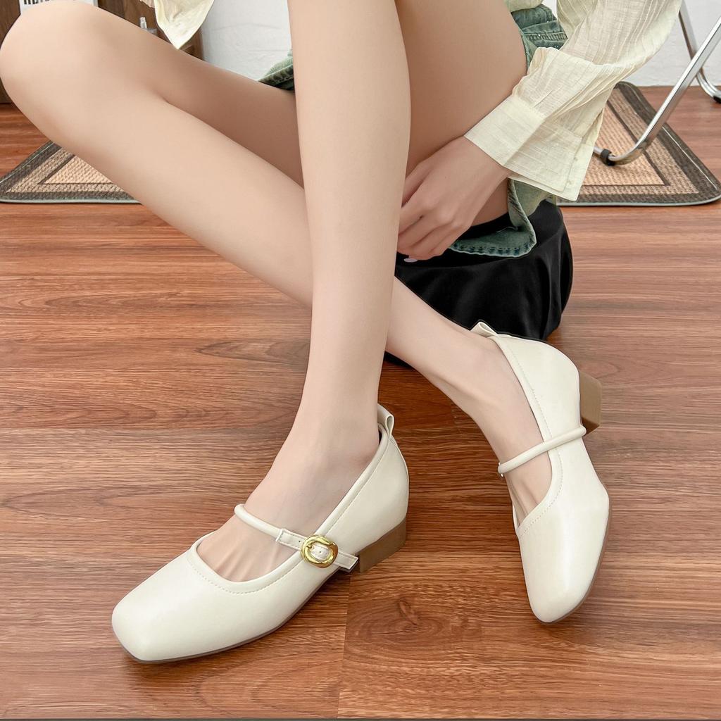 2025 spring and summer new high heels women's wear high-end light mouth single shoes women's Mary Jane light mouth single shoes women's fashion
