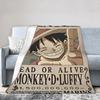 Luffy Anime Velvet Throw Blanket Luffy Blanket for Home Travel Lightweight Plush Thin Quilt,