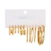 New ins bow fishtail pearl moon stud earrings with diamonds fashion temperament geometric earrings set