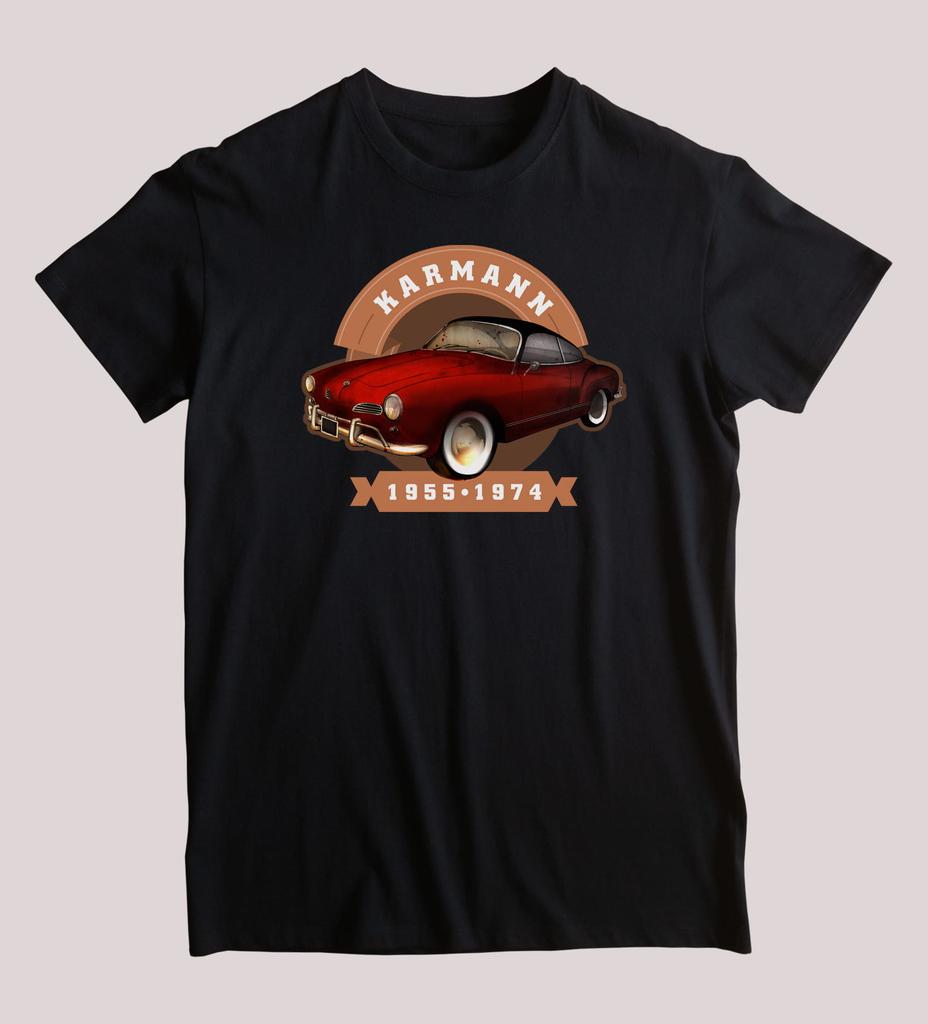 Klassisches Karmann Ghia Deutsches Oldtimer Auto T-Shirt 100% Baumwolle Rundhals Sommer Kurzarm Lässiges Herren T-Shirt Größe S3XL