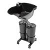 Portable Hair Salon Shampoo Basin with 2 Buckets, Stainless Steel Wash Bowl for Hairdressers and Care Use