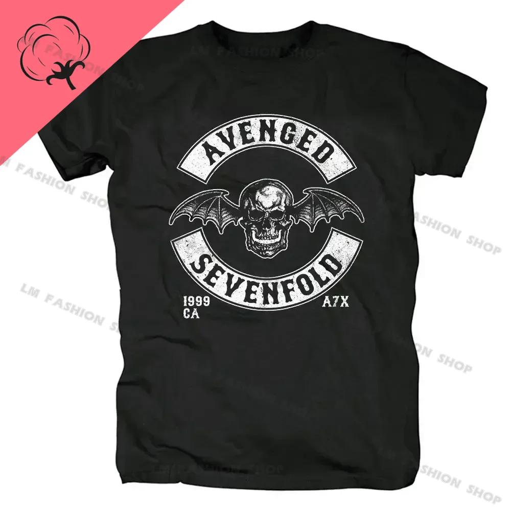 Avenged Sevenfold Metal Rock Grafický Potisk Krátký Rukáv 100% Bavlna Trička Hip Hop Módní Košile Nadměrné Tričko pro Muže Topy