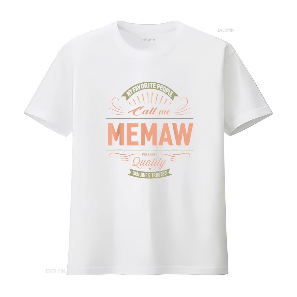 Womens My Favorite People Call Me Memaw Grandma Mother T Shirt vintage Washed Casual fashion designer clothes streetwear homme