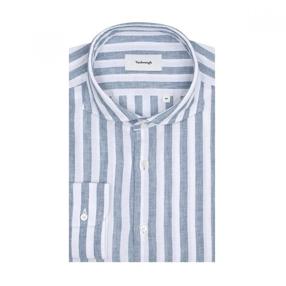 VANBROUGH Luxury Linen Stretch Stripe Classic Shirt  Bossg1051 Bu 
