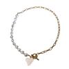 Trend Light Luxury Pearl Hollow Chain Clasp Necklace Heart Pendant Fashion Women's Necklace Party Gift Jewelry
