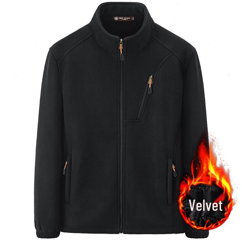 

Men s Autumn-Winter Outdoor Fleece Cardigan Jacket L