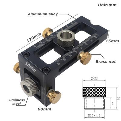 2 In 1 Woodworking Punch Locator Drill Hole Guide Doweling Jig For Furniture Connecting Installation Household Woodworking Tool