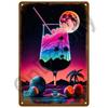 Retro Drink Plaque Art  Beer Wine  Whiskey Decor for Bars  Man Caves