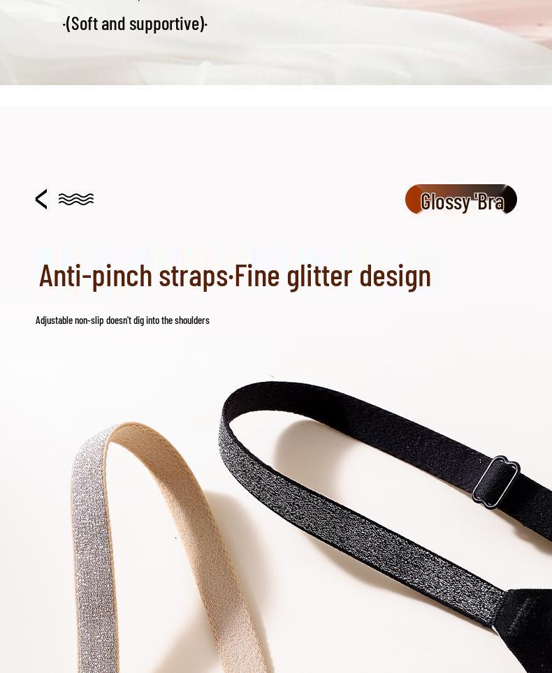 Satin Jelly Soft Support Wire-Free Push-Up Bra with Fixed Cups and Smooth Beautiful Back