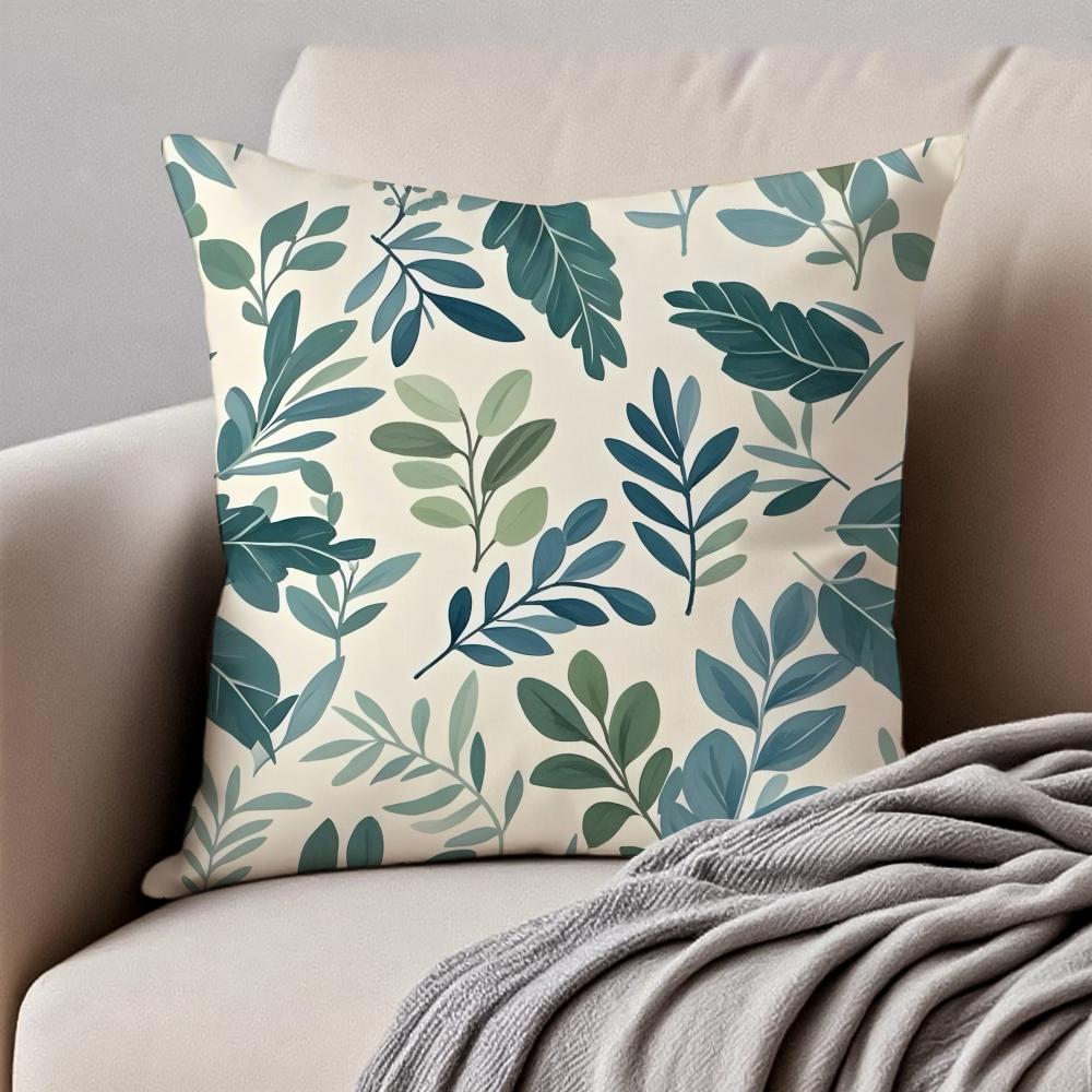 Classic retro watercolor style floral pattern Cushion Cover Pillowcase Antidustmite Invisible Zipper Short Plush Sofa Cushion