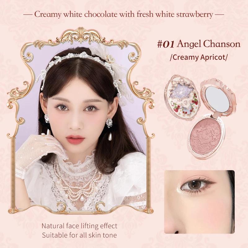 Flower Knows Strawberry Rococo Series Embossed Blush 5g Blush Powder 01 Angel Chanson