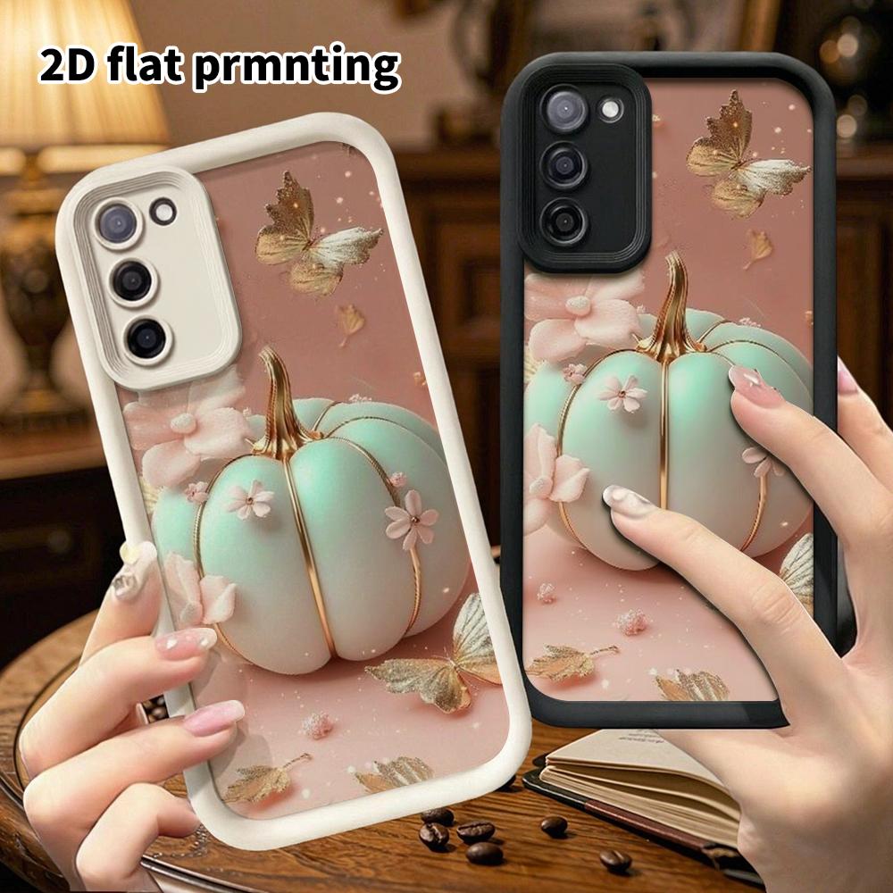 Phone Case: 2D Flat Samsung Galaxy A34 A35 M05 M06 S20 S22 S21 FE Plus 5G Tiered Protective Case, Gold Butterfly, Christmas and Halloween Gift